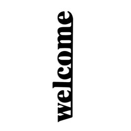 Wallity Welcome-5 Escultura de pared de metal negra